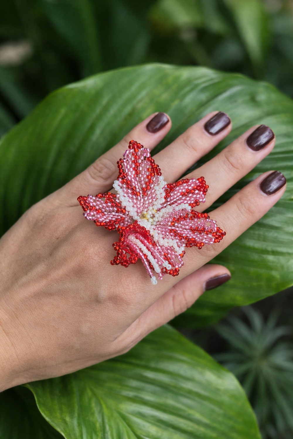 Anillo Orquidea Rojo